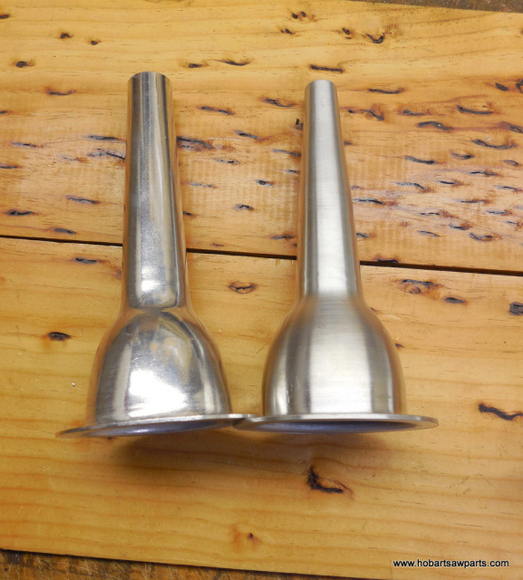 HOBART STYLE #12 ALUMINUM STUFFING HORNS 3/4" & 1/2" SOLD IN PAIRS